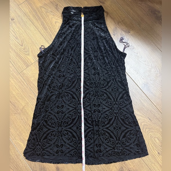 Sloane & Sadie Black Sheer Floral Lace Velour Tank Top Top Shirt Size Large - Picture 5 of 5